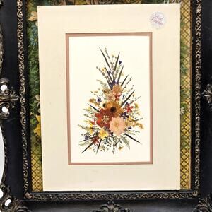 Vintage Pressed Flower Art Real Botanical Cottagecore Decor
